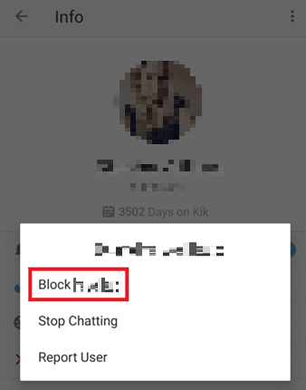 Tippen Sie auf [Profilname] blockieren