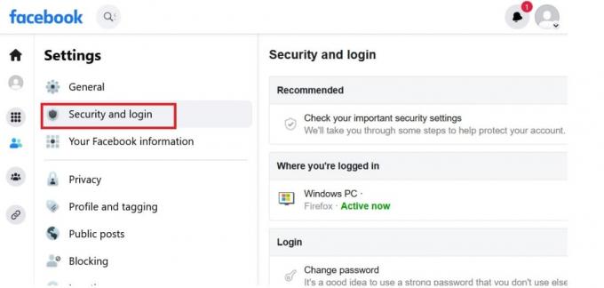 klicka på Säkerhet och logga in | återställ ditt Facebook-lösenord utan kod