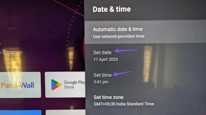 nastaviť správny dátum a čas Android TV