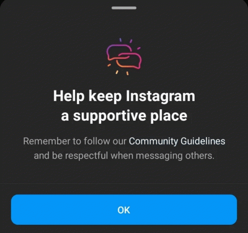 Támogató hely üzenet | rejtett szavak az Instagramon