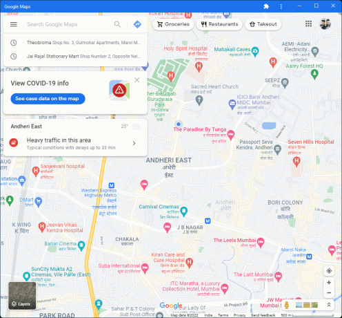 Google Mapsi aken avaneb eraldi, et toimida nagu rakendus | Google Mapsi allalaadimine Windows 1011 jaoks