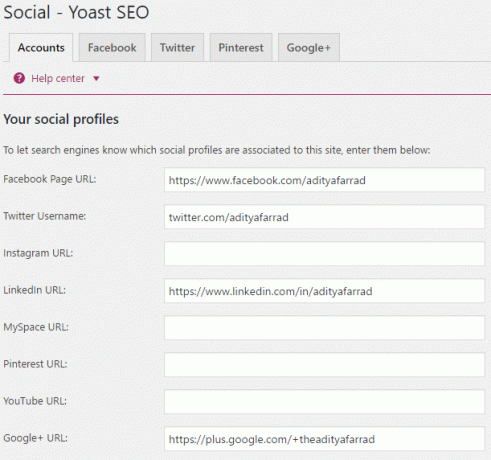 social yoast seo plugin-innstillinger