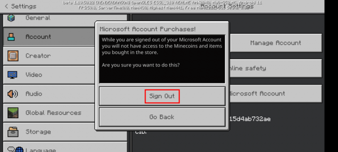 Tippen Sie auf Abmelden, um sich von Ihrem aktuellen Microsoft-Konto abzumelden.