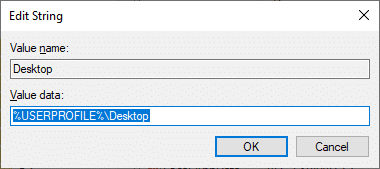 escriba cualquiera de los siguientes valores. C: \ windows \ system32 \ config \ systemprofile \ Desktop no está disponible: fijo