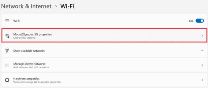 Ιδιότητες δικτύου Wi-Fi