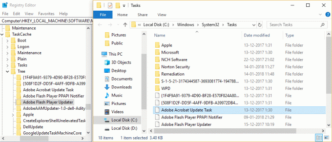 ทีละสำเนาชื่อของงานจาก C:\Windows\System32\Tasks และค้นหางานเหล่านี้ในคีย์ย่อยของรีจิสทรี \TaskCache\Task และ \TaskCache\Tree