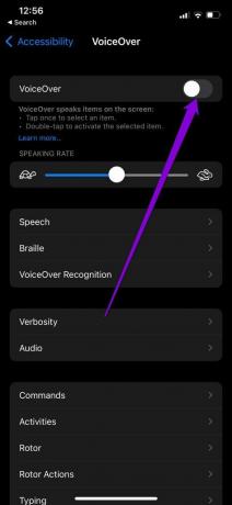 iPhone에서 VoiceOver 비활성화