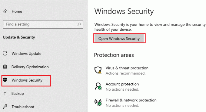 Kattintson a Windows biztonság megnyitása a Windows biztonság alatt lehetőségre. Javítsa ki a Dota 2 lemezírási hibát