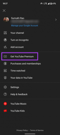 احصل على YouTube Premium