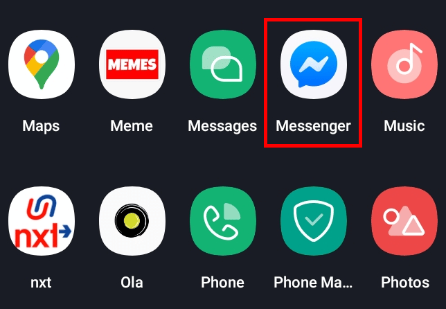 Abra la aplicación Messenger en su teléfono.