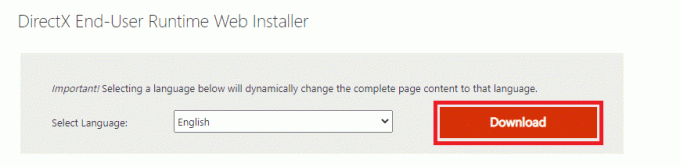 Hvis du ikke har DirectX 12 i systemet, last ned og installer det fra den offisielle nettsiden ved å følge instruksjonene på skjermen. Slik fikser du DX11-funksjonsnivå 10.0 er nødvendig for å kjøre motorfeilen 