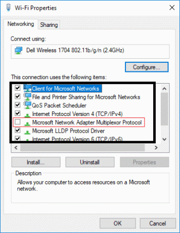 Deaktivieren Sie das Multiplexor-Protokoll des Microsoft-Netzwerkadapters, um die WLAN-Freigabe zu deaktivieren