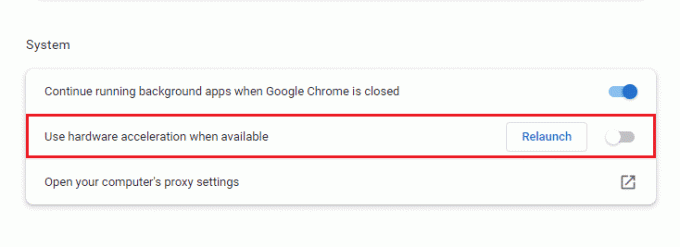 Desative Use aceleração de hardware quando disponível. Corrigir o erro de download proibido do Google Drive