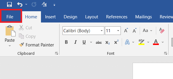 Klikk på Fil-fanen. Hvordan fjerne vannmerker fra Word-dokumenter