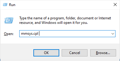 Upišite mmsys.cpl i pritisnite Enter da otvorite prozor Sound Properties. Kako izvesti 5.1 test surround zvuka u sustavu Windows 10