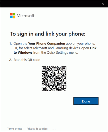 Klõpsake nuppu Ava QR-kood | Mis on YourPhone.exe protsess Windows 10-s