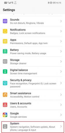 Atveriet iestatījumus un atlasiet opciju Sistēma