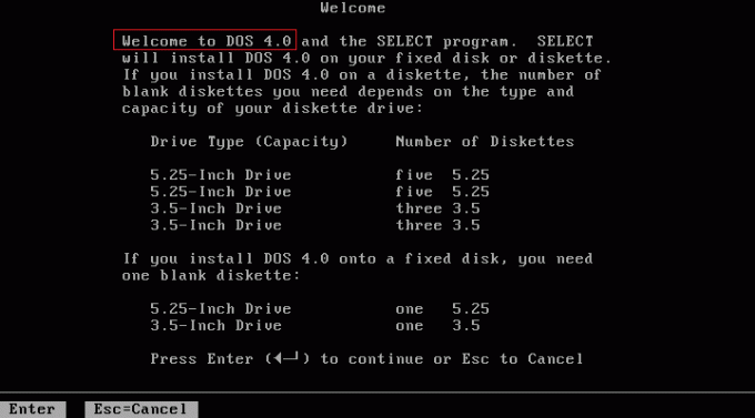 INSTALATOR MS-DOS 4.0. Najgori operativni sustavi