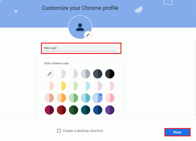personalize seu perfil adicionando o nome desejado, a foto do perfil e a cor do tema