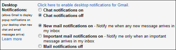 Activați e-mailul de notificare desktop