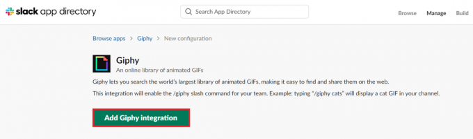 Cliquez sur Ajouter une intégration Giphy. Comment envoyer des GIF dans Slack
