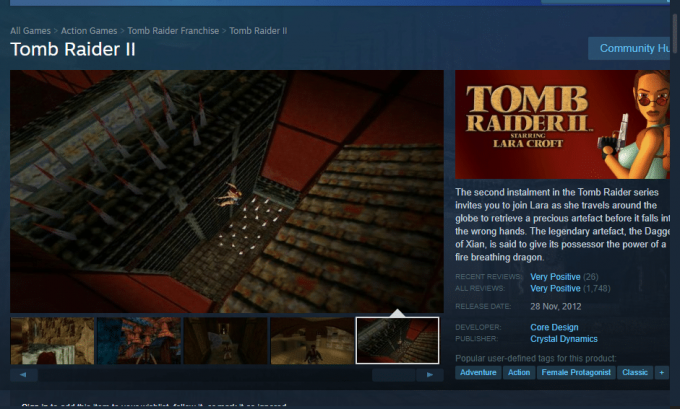 Tomb Raider II กริชแห่งซีอาน เกมพีซี Tomb Raider ทั้งหมดตามลำดับ