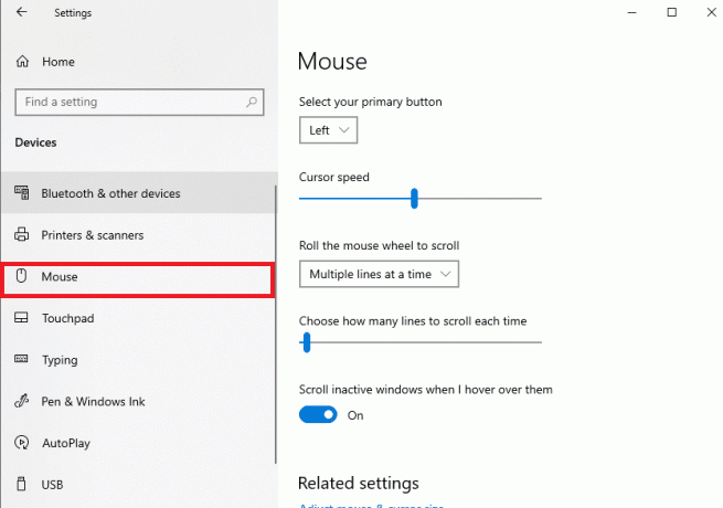 Eikite į pelės skirtuką kairėje srityje. Kaip iš naujo priskirti pelės mygtukus „Windows 10“.
