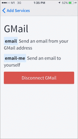 إدخال قطع اتصال Gmail