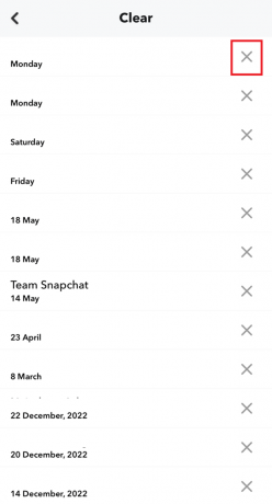 Торкніться піктограми X | Як очистити дані Snapchat на iPhone