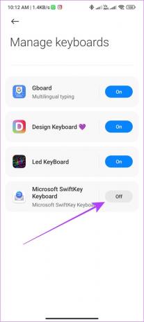 ligue o teclado que você deseja usar no seu telefone Android