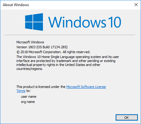 Überprüfen Sie unter Über Windows, welche Edition von Windows 10 Sie haben