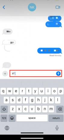 Symbolen kommer att ersättas av exponenten | hur man skriver exponenter på iPhone
