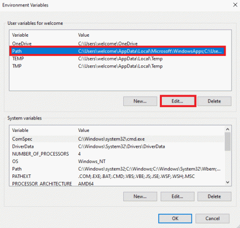 คลิก เส้นทาง จากนั้นคลิกที่ แก้ไข แก้ไข Exit Code 0 Minecraft บน Windows 10