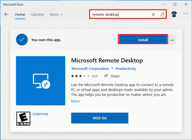Laden Sie aus dem Windows Store die Microsoft Remote Desktop-App herunter