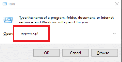 appwiz.cpl을 입력하고 Enter 키를 눌러 프로그램 및 기능에 대한 애플릿을 엽니다. Windows 10에서 stdole32.tlb 오류 수정
