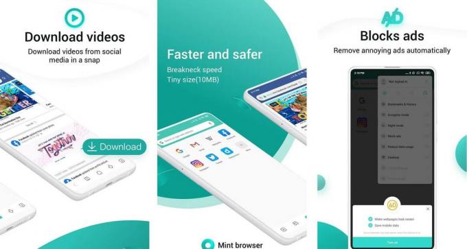 Mint Browser descărcare video, rapidă, ușoară, sigură | Cele mai bune browsere Adblock pentru Android