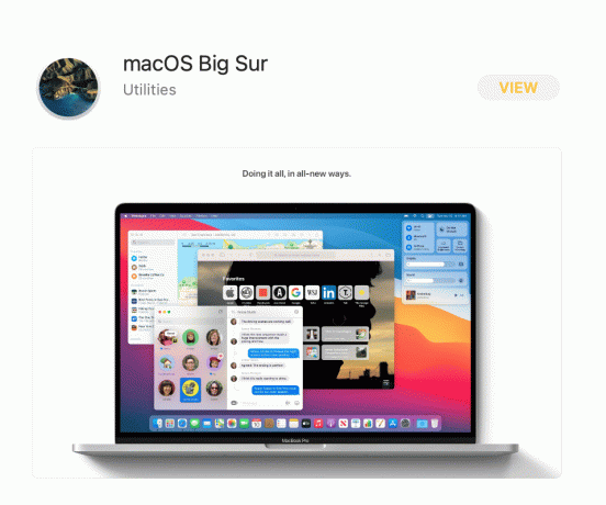 Căutați noua actualizare macOS, de exemplu, Big Sur