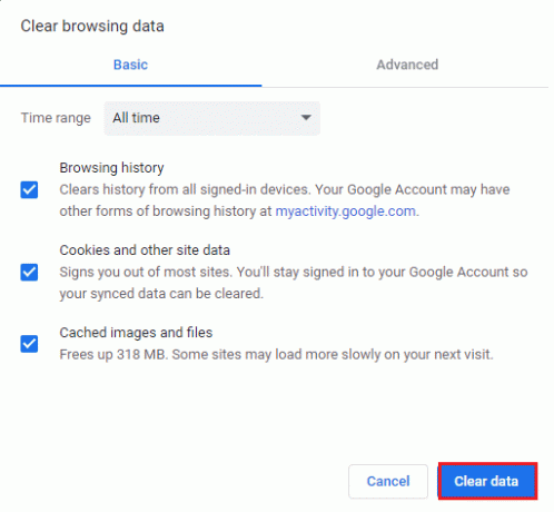 Asegúrese de que la casilla Cookies y otros datos del sitio y la casilla Imágenes y archivos en caché estén marcadas 