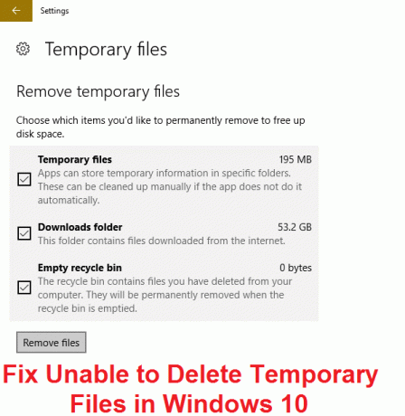 Popravite Nemogoče izbrisati začasne datoteke v sistemu Windows 10