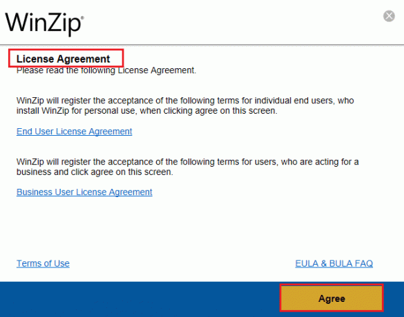 WinZip को स्थापित करने के लिए लाइसेंस समझौते पर सहमति दें। सबसे अच्छा मुफ्त ज़िप फ़ाइल कनवर्टर