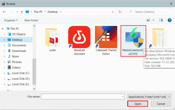 Wählen Sie das Windows Media Creation Tool im Browse