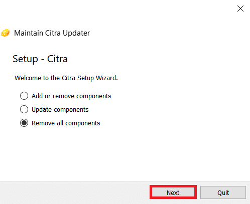 „Citra Updater“ priežiūra Pridėkite arba pašalinkite komponentus
