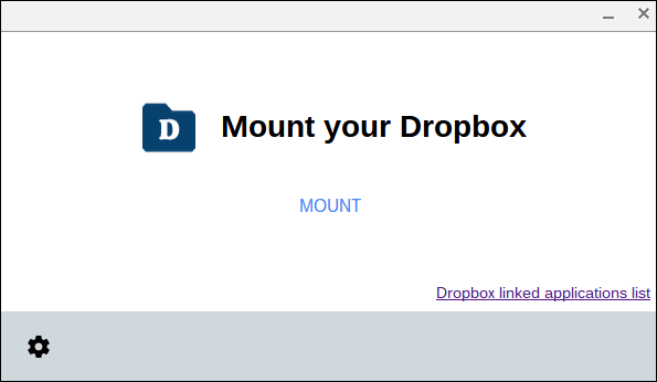 Смонтируйте свою учетную запись Dropbox