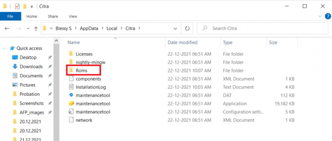 สร้างโฟลเดอร์ชื่อ Roms ภายใน Citra 