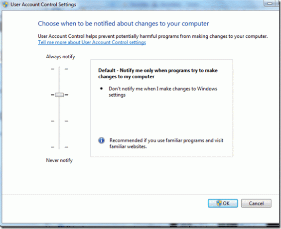 Benutzerkontensteuerung in Windows 7