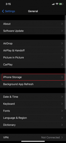 Selectați iPhone Storage