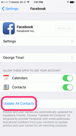 Facebook Update Contacts Sync Go Sync Ios App 6