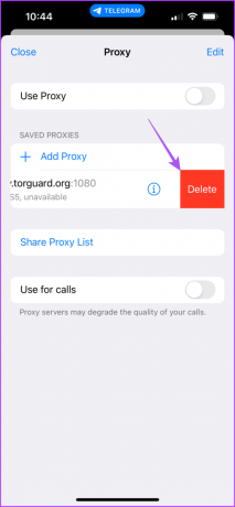 izbrišite proxy iz telegrama iPhone