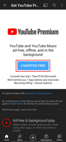 3か月無料をタップします。 | | モバイル ギャラリーで YouTube 動画をダウンロードする方法