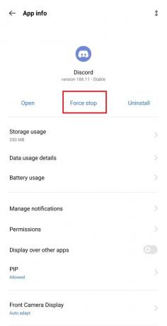 ตอนนี้เปิด Discord แล้วแตะที่ Force stop | วิธีรีสตาร์ทเซิร์ฟเวอร์ Discord
